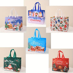 6pcs Reusable Xmas Gift Bags Bulk Christmas Tote Bags