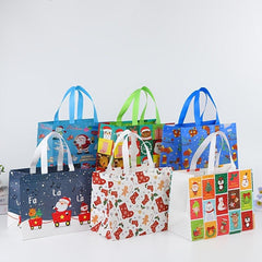 6pcs Reusable Xmas Gift Bags Bulk Christmas Tote Bags