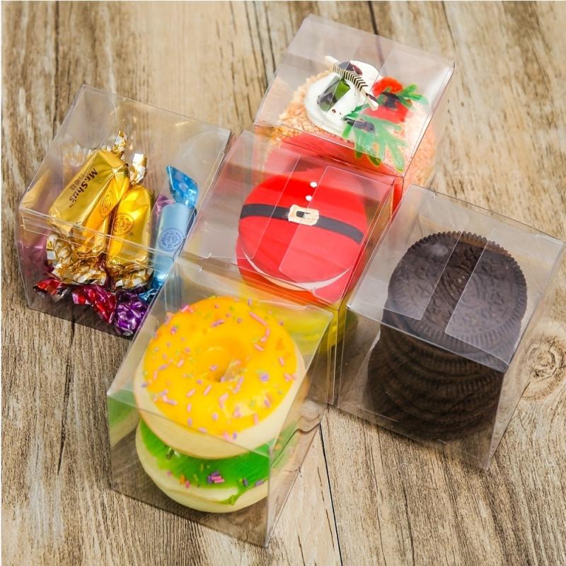 25pcs Clear Plastic Chocolate Bomb Boxes - Small Gift Cupcake Dessert Boxes
