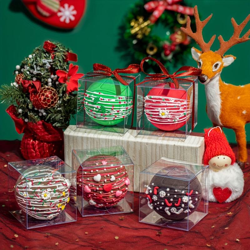 25pcs Clear Plastic Chocolate Bomb Boxes - Small Gift Cupcake Dessert Boxes