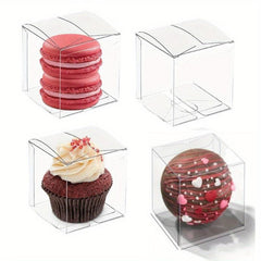 25pcs Clear Plastic Chocolate Bomb Boxes - Small Gift Cupcake Dessert Boxes