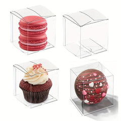 25pcs Clear Plastic Chocolate Bomb Boxes - Small Gift Cupcake Dessert Boxes