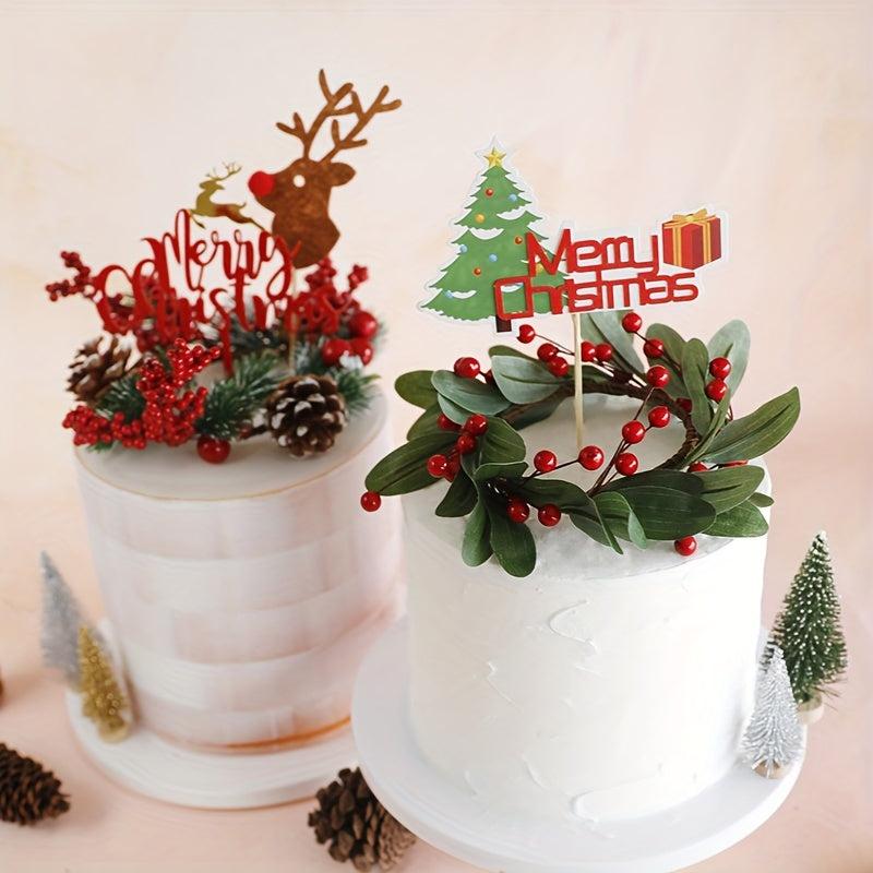 Christmas Cake Insert Snowman Party Decorations
