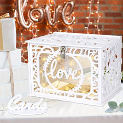 Wedding Card Box with Lock and String Light - Reception Decorations