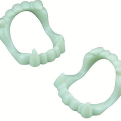 1pc Halloween Grillz Teeth Luminous Denture Funny Props