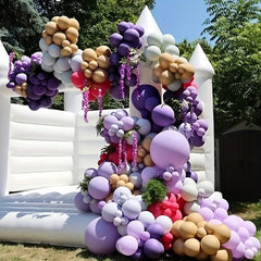 107pcs Yellow and Purple Balloon Kit Matte Finish Double Fill