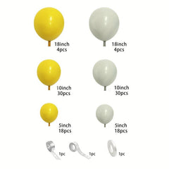 107pcs Yellow and Purple Balloon Kit Matte Finish Double Fill