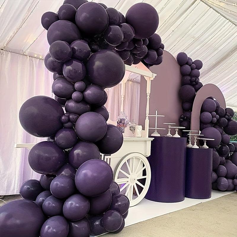 107pcs Yellow and Purple Balloon Kit Matte Finish Double Fill