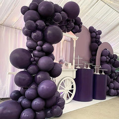 107pcs Yellow and Purple Balloon Kit Matte Finish Double Fill