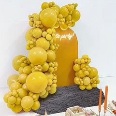 107pcs Yellow and Purple Balloon Kit Matte Finish Double Fill
