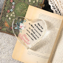 Retirement Gift For Women Acrylic Heart Plate Keepsake Paperweight Inspirational