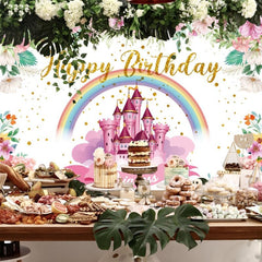 Pink Royal Castle Birthday Party Backdrop