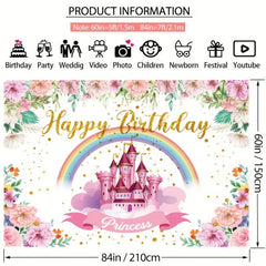 Pink Royal Castle Birthday Party Backdrop