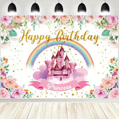 Pink Royal Castle Birthday Party Backdrop