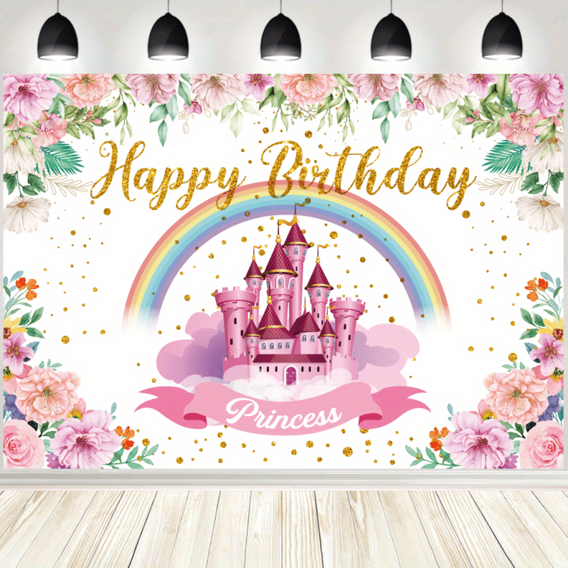 Pink Royal Castle Birthday Party Backdrop
