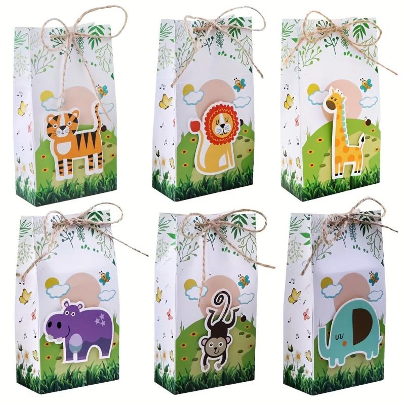 12pcs Animal Box Party Supplies Birthday Wedding Candy Bag
