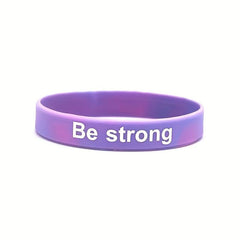 6 Styles Challenge Motivative Silicone Bracelet, Be Strong Quote, Party Favors