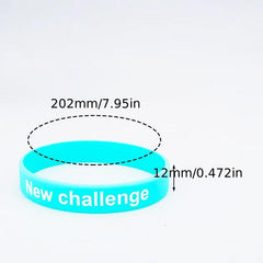 6 Styles Challenge Motivative Silicone Bracelet, Be Strong Quote, Party Favors
