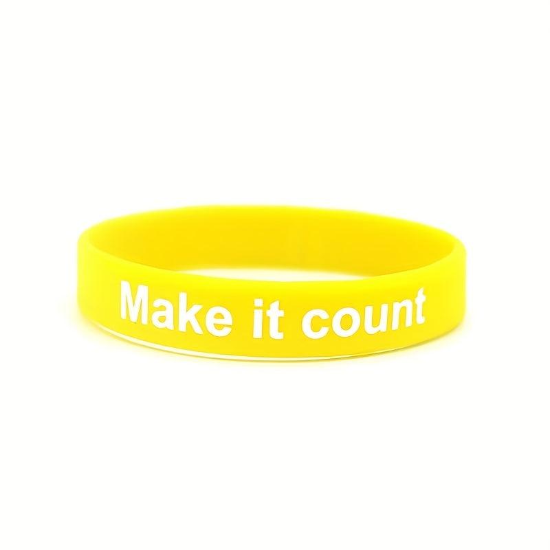 6 Styles Challenge Motivative Silicone Bracelet, Be Strong Quote, Party Favors