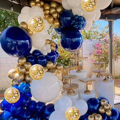 Navy Balloon Garland Arch Kit with Metallic and Macaron Balloons