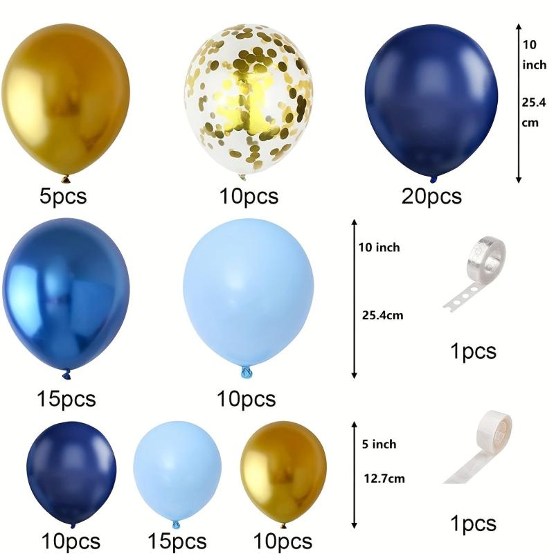Navy Balloon Garland Arch Kit with Metallic and Macaron Balloons