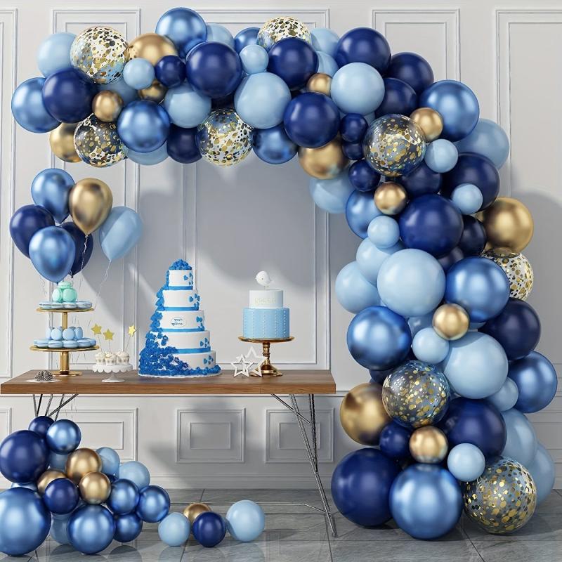 Navy Balloon Garland Arch Kit with Metallic and Macaron Balloons