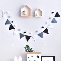 Grey Felt Pennant Banners for Carnival Theme Rainbow Birthday Party
