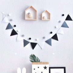 Grey Felt Pennant Banners for Carnival Theme Rainbow Birthday Party