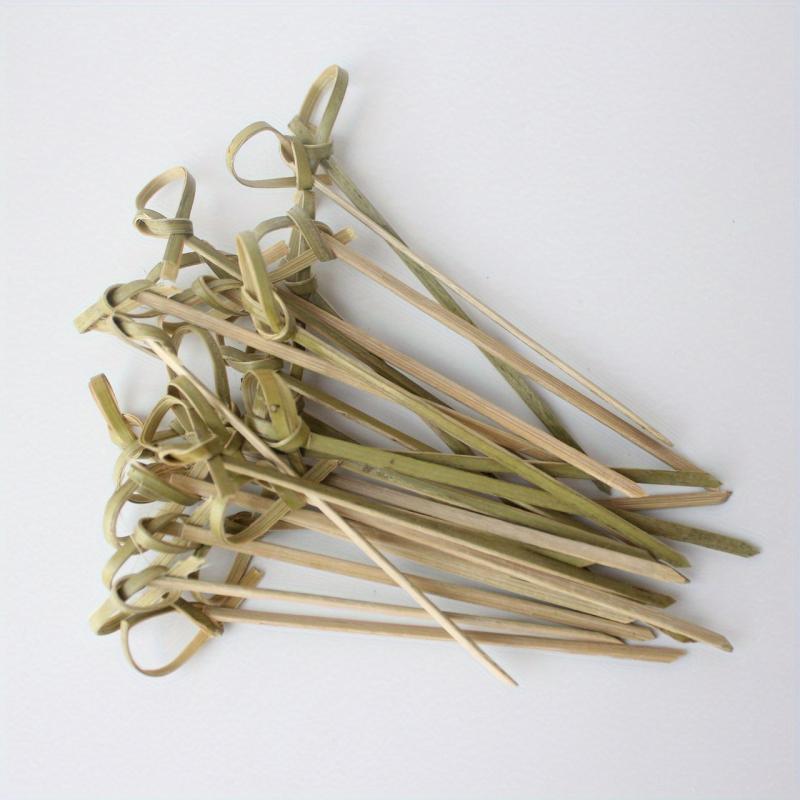100pcs Bamboo Cocktail Picks with Looped Knot, 11.94cm