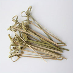 100pcs Bamboo Cocktail Picks with Looped Knot, 11.94cm