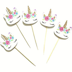24pcs Unicorn Cupcake Toppers Cake Decorating Party Supplies