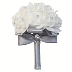 1pc Simulation Roses Bouquet for Wedding Decor