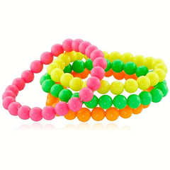 Neon Plastic Beads Necklace Bracelets 80s Fancy Dress Disco Hen Night Party