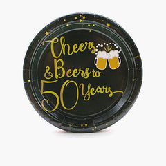 Golden Happy Birthday Tableware Set Cheers To 18 40 50 60 Theme Party Supp