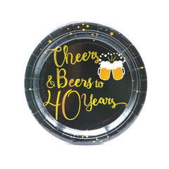 Golden Happy Birthday Tableware Set Cheers To 18 40 50 60 Theme Party Supp