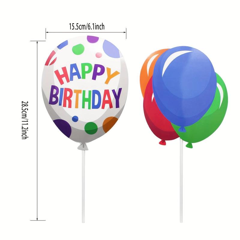 18pcs Happy Birthday Balloon Cake Candle Party Photo Booth Props
