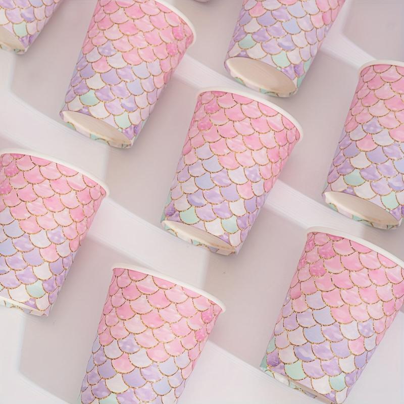 16pcs Mermaid Cartoon Birthday Paper Cup Tableware Party Supplies