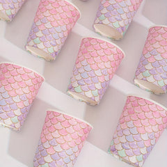 16pcs Mermaid Cartoon Birthday Paper Cup Tableware Party Supplies