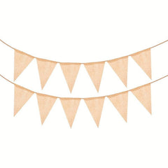 12pcs DIY Burlap Triangle Flag Retro Wedding Party Decoration