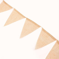 12pcs DIY Burlap Triangle Flag Retro Wedding Party Decoration