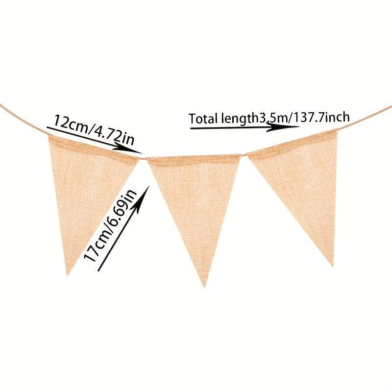 12pcs DIY Burlap Triangle Flag Retro Wedding Party Decoration