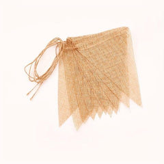 12pcs DIY Burlap Triangle Flag Retro Wedding Party Decoration