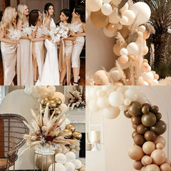 Bridal Decoration Set: Balloon Veil, Scarf, Banner, Cake Topper
