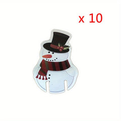 10pcs Christmas Wine Glass Insert Card Christmas Hat Wine Glass Card