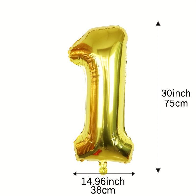 1pc 76 Golden Number Aluminum Film Balloon Birthday Party Decoration