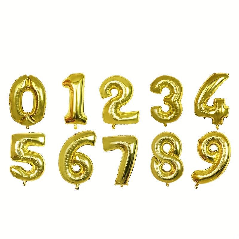1pc 76 Golden Number Aluminum Film Balloon Birthday Party Decoration