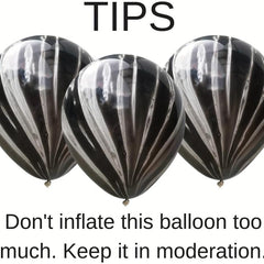40pcs Striped Agate Marble Balloon Set + 25 Silvery Balloon Set