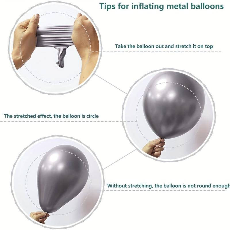 40pcs Striped Agate Marble Balloon Set + 25 Silvery Balloon Set