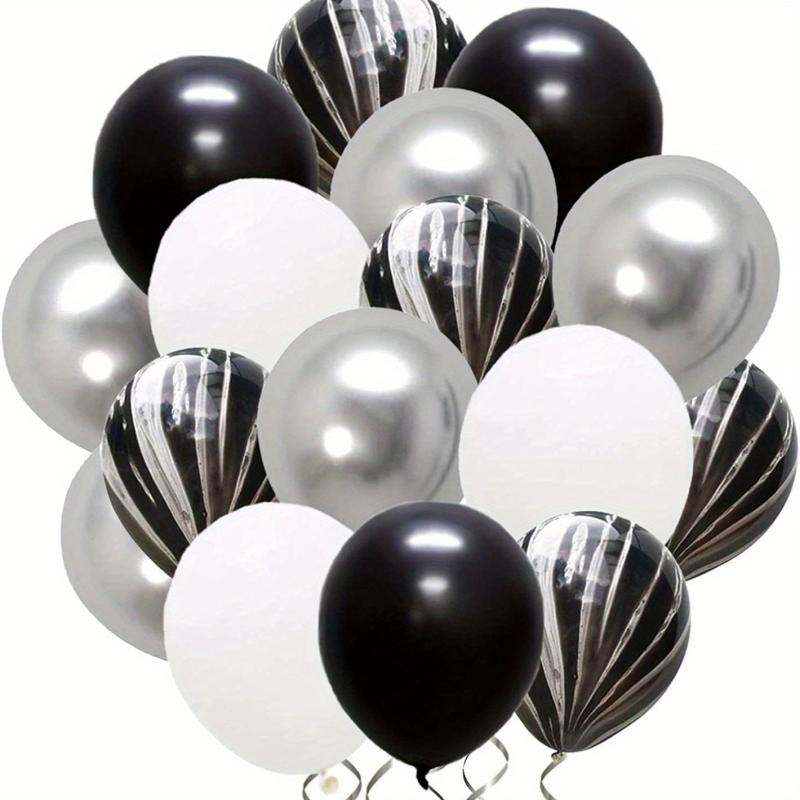 40pcs Striped Agate Marble Balloon Set + 25 Silvery Balloon Set