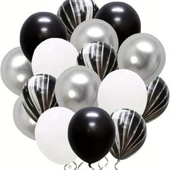 40pcs Striped Agate Marble Balloon Set + 25 Silvery Balloon Set